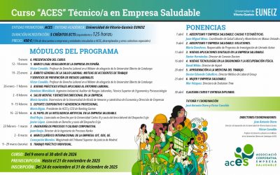 ACES CALIENTA MOTORES PARA EL LANZAMIENTO DEL PRIMER CURSO DE TÉCNICO EN EMPRESA SALUDABLE CON TITULACIÓN ACADÉMICA OFICIAL